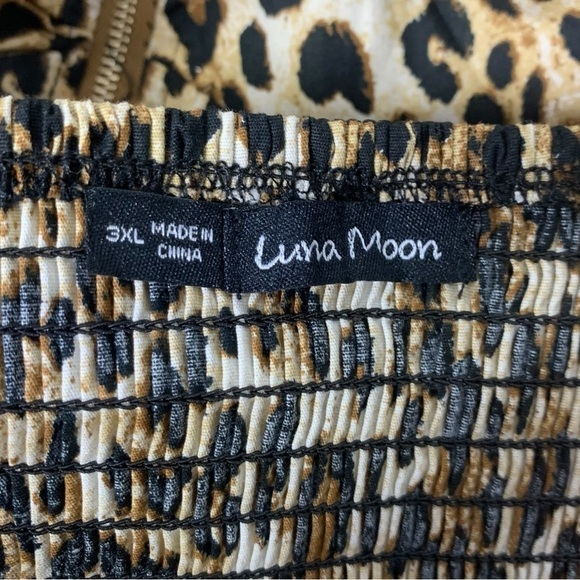 Sleeveless Leopard Print Spandex Zipper Front Sweetheart Strap Top 3XL size - Picture 10 of 14